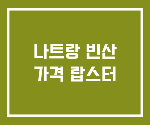 나트랑 빈산 가격 랍스터