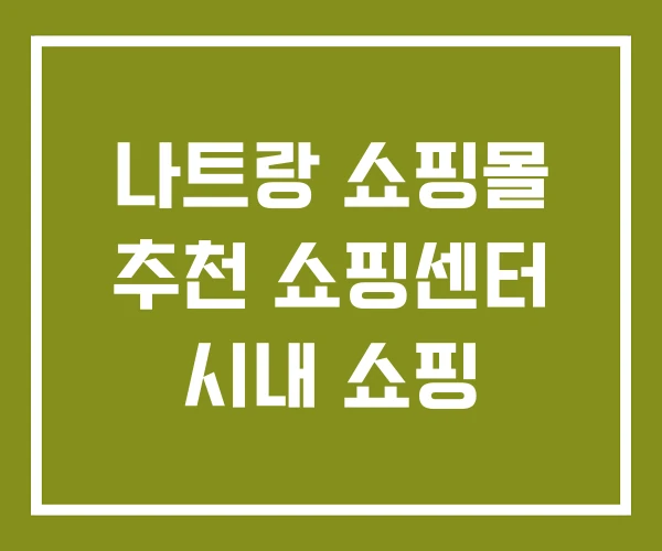 나트랑 쇼핑몰 추천 쇼핑센터 시내 쇼핑