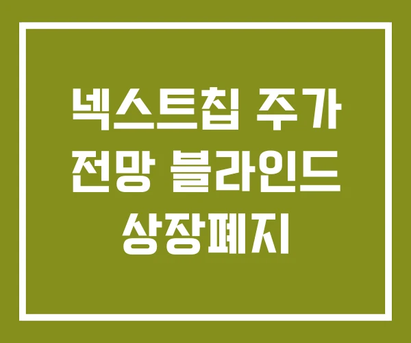 넥스트칩 주가 전망 블라인드 상장폐지