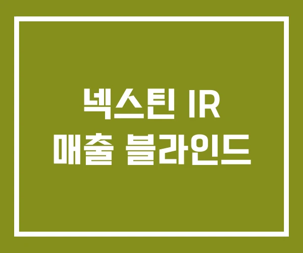 넥스틴 IR 매출 블라인드