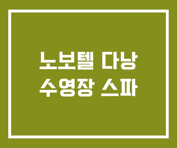 노보텔 다낭 수영장 스파