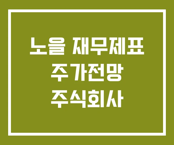 노을 재무제표 주가전망 주식회사