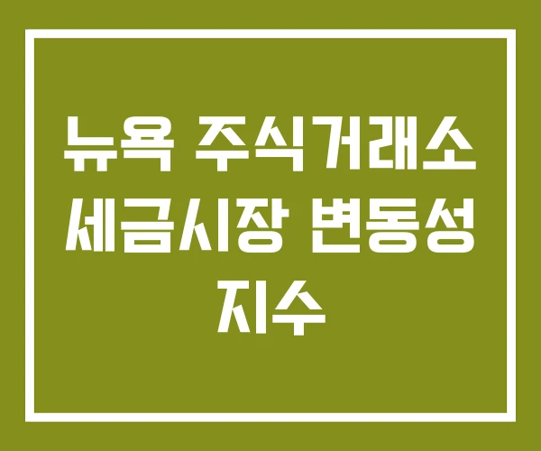 뉴욕 주식거래소 세금시장 변동성 지수