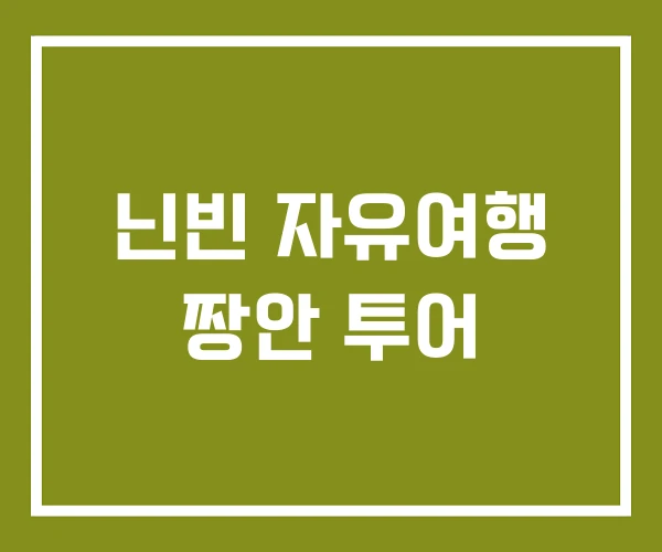 닌빈 자유여행 짱안 투어 닌빈 자유여행 짱안 투어