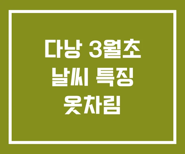 다낭 3월초 날씨 특징 옷차림