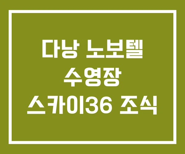 다낭 노보텔 수영장 스카이36 조식