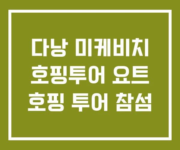 다낭 미케비치 호핑투어 요트 호핑 투어 참섬