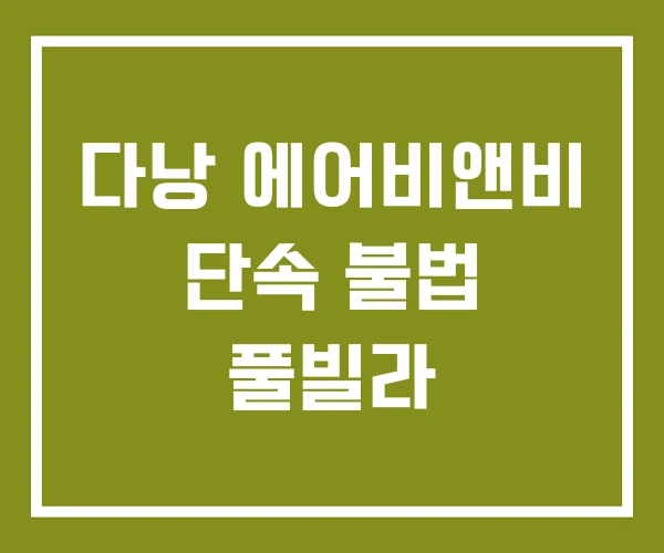 다낭 에어비앤비 단속 불법 풀빌라