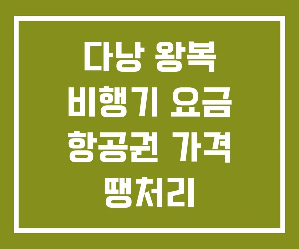 다낭 왕복 비행기 요금 항공권 가격 땡처리