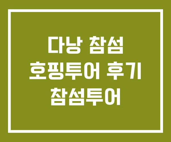 다낭 참섬 호핑투어 후기 참섬투어