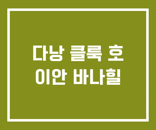 다낭 클룩 호 이안 바나힐