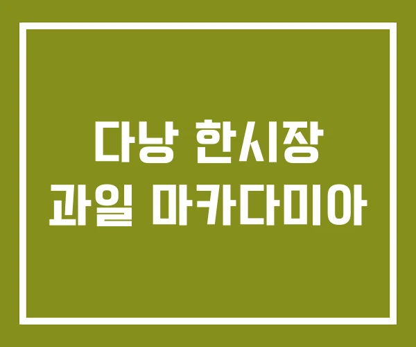 다낭 한시장 과일 마카다미아