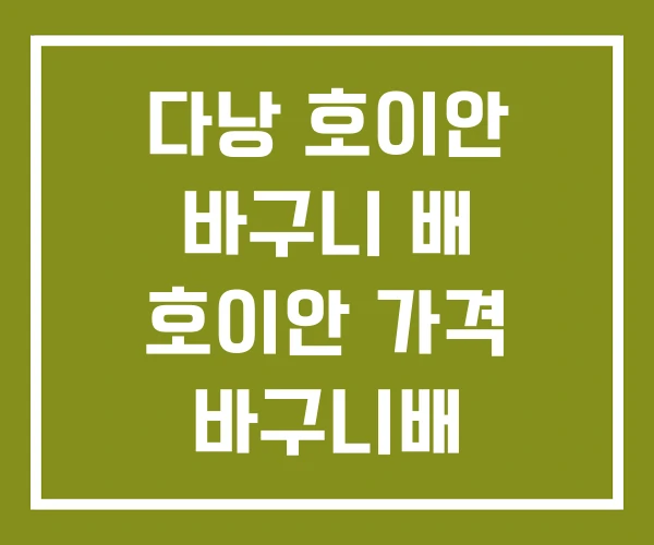 다낭 호이안 바구니 배 호이안 가격 바구니배