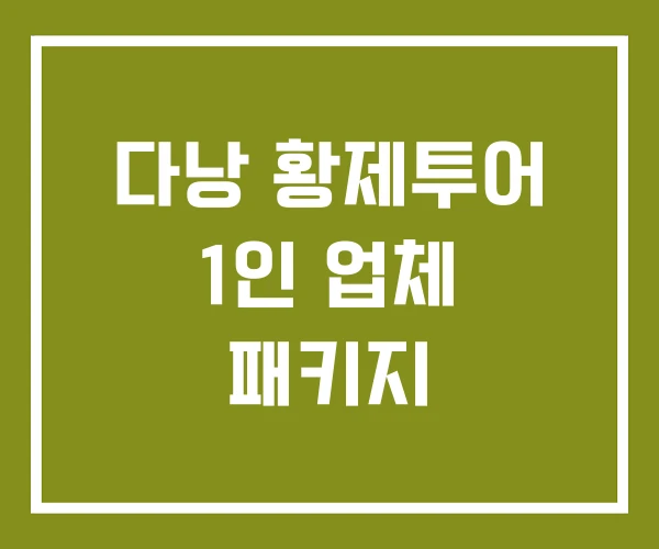 다낭 황제투어 1인 업체 패키지