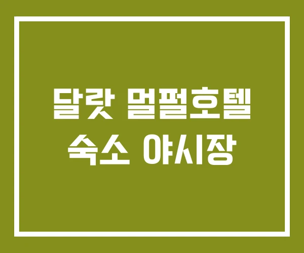 달랏 멀펄호텔 숙소 야시장
