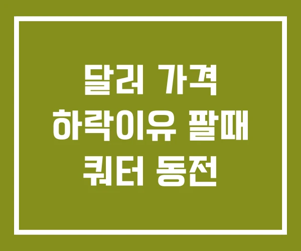달러 가격 하락이유 팔때 쿼터 동전
