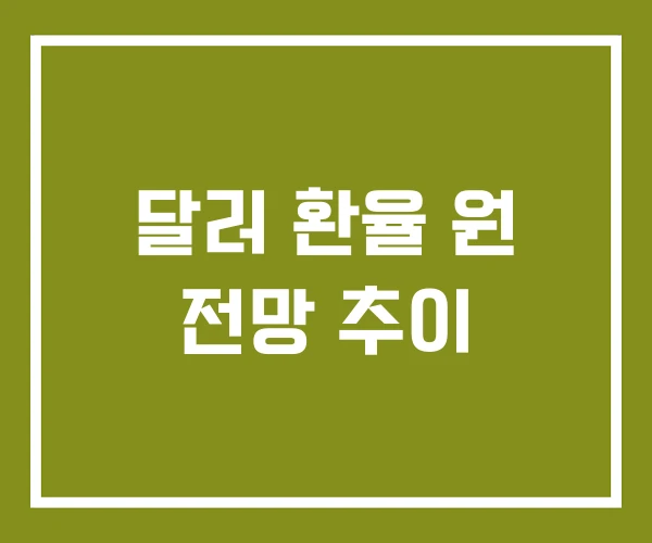 달러 환율 원 전망 추이