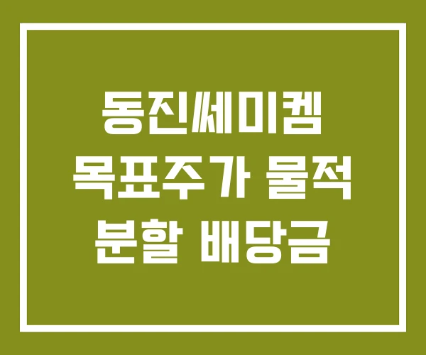 동진쎄미켐 목표주가 물적 분할 배당금