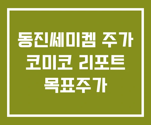 동진쎄미켐 주가 코미코 리포트 목표주가