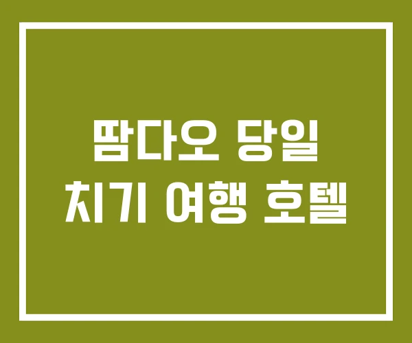 땀다오 당일 치기 여행 호텔 땀다오 당일 치기 여행 호텔
