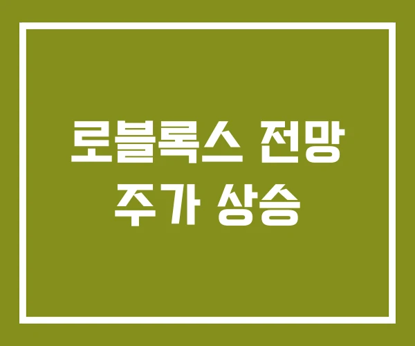 로블록스 전망 주가 상승
