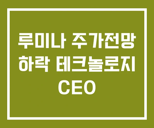 루미나 주가전망 하락 테크놀로지 CEO