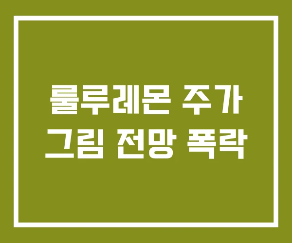 룰루레몬 주가 그림 전망 폭락