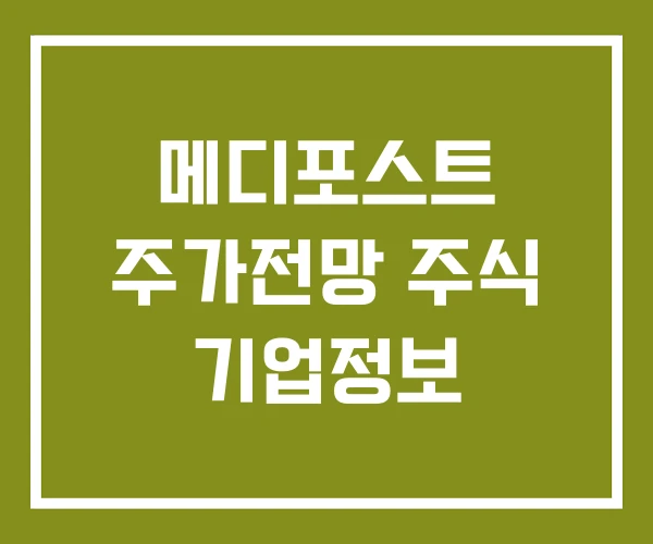 메디포스트 주가전망 주식 기업정보