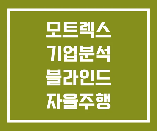 모트렉스 기업분석 블라인드 자율주행