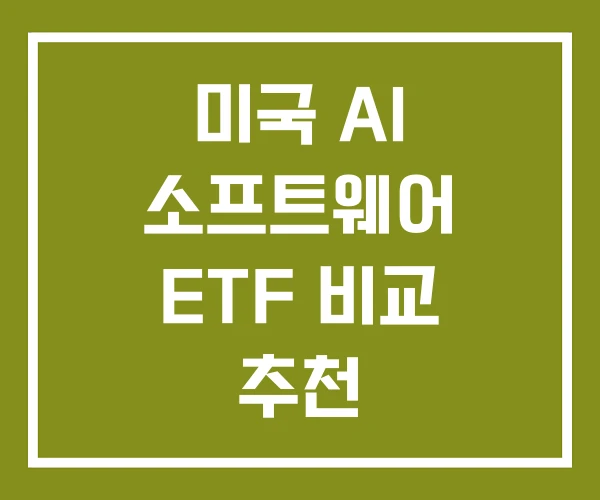 미국 AI 소프트웨어 ETF 비교 추천