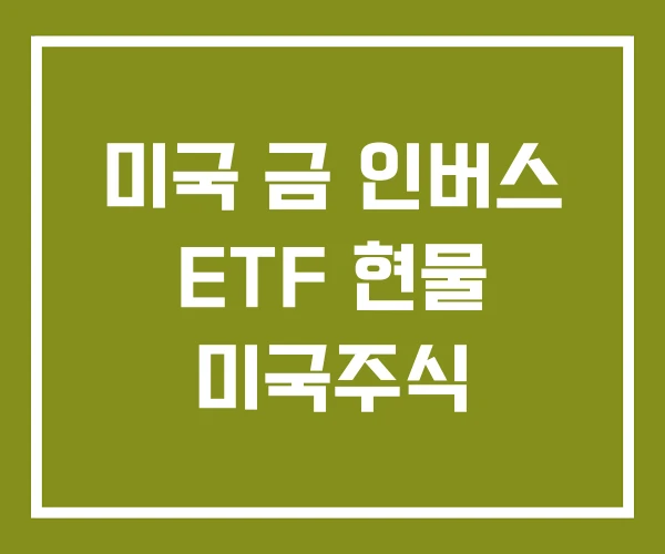 미국 금 인버스 ETF 현물 미국주식