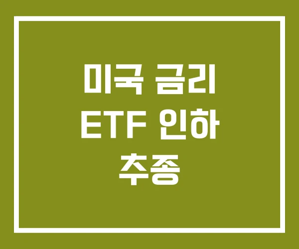 미국 금리 ETF 인하 추종