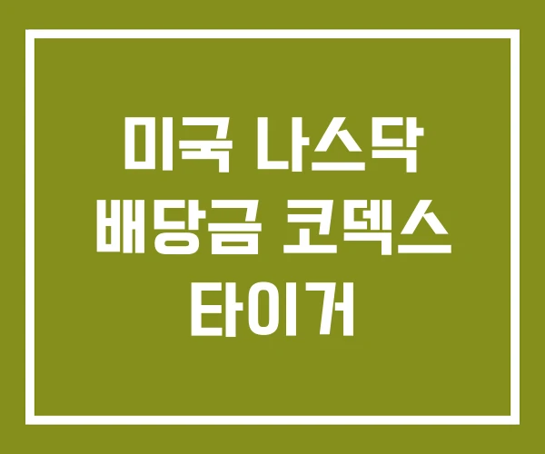 미국 나스닥 배당금 코덱스 타이거