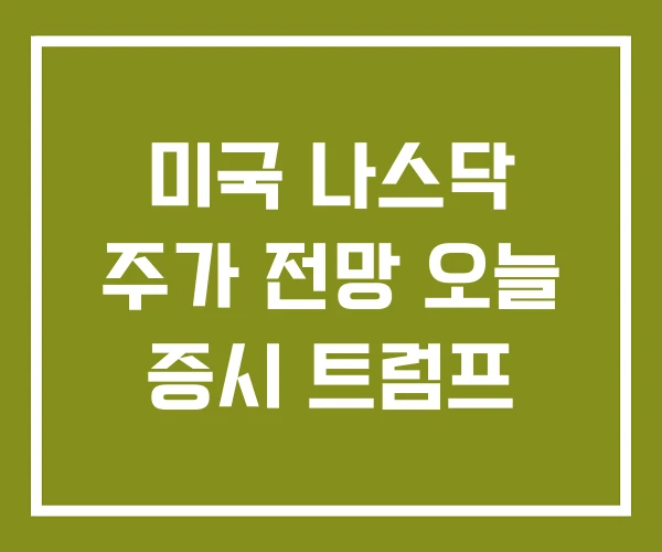 미국 나스닥 주가 전망 오늘 증시 트럼프