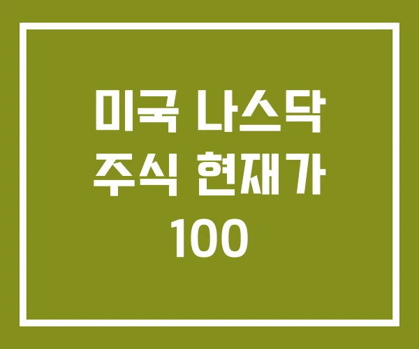 미국 나스닥 주식 현재가 100