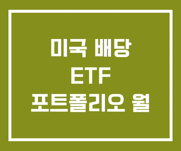 미국 배당 ETF 포트폴리오 월