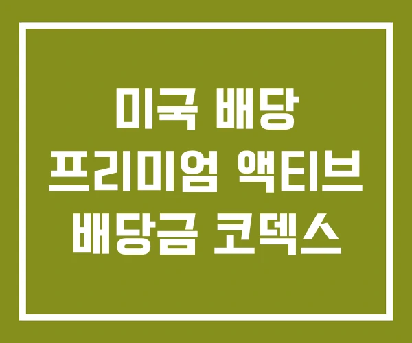 미국 배당 프리미엄 액티브 배당금 코덱스