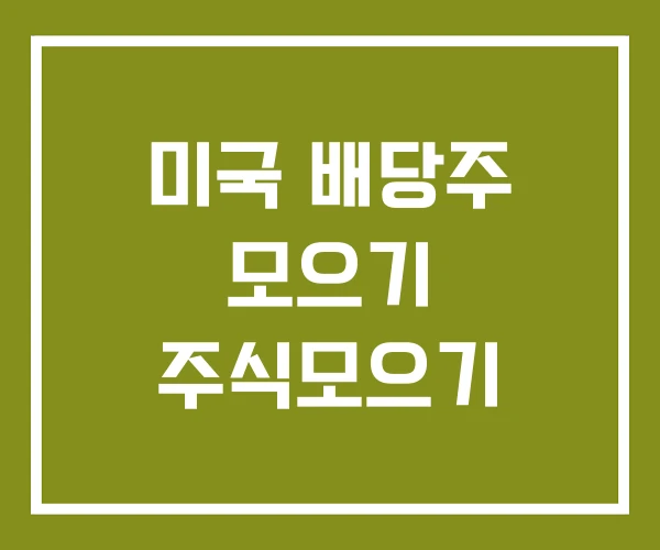 미국 배당주 모으기 주식모으기