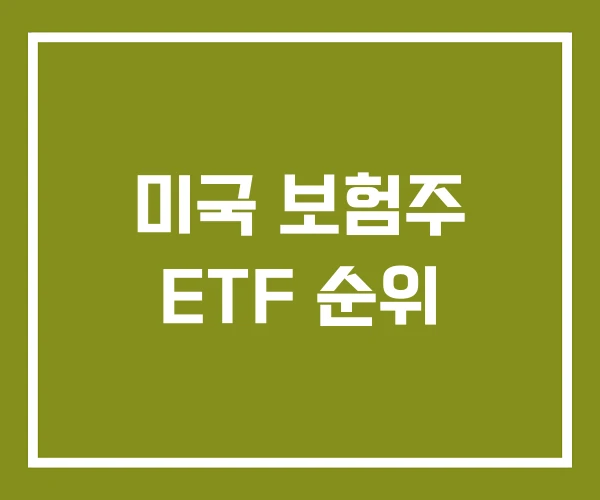 미국 보험주 ETF 순위