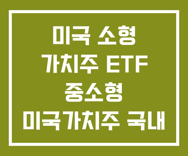 미국 소형 가치주 ETF 중소형 미국가치주 국내