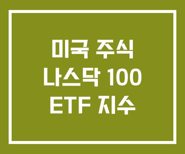 미국 주식 나스닥 100 ETF 지수