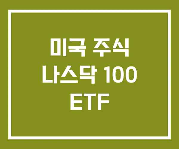미국 주식 나스닥 100 ETF