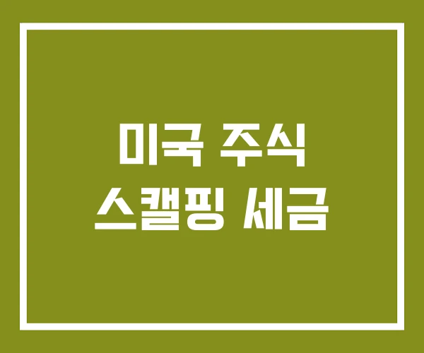 미국 주식 스캘핑 세금