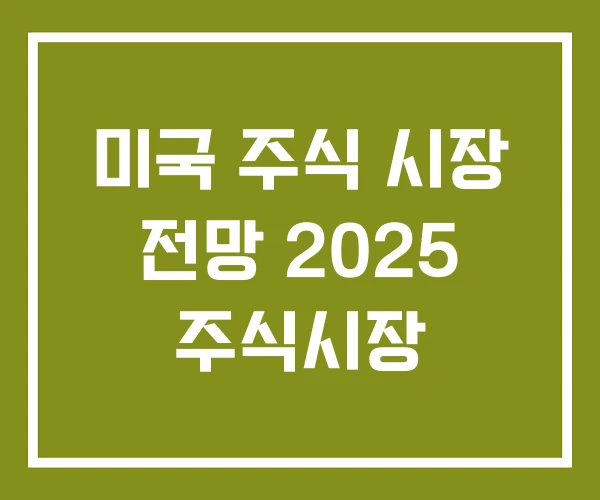 미국 주식 시장 전망 2025 주식시장
