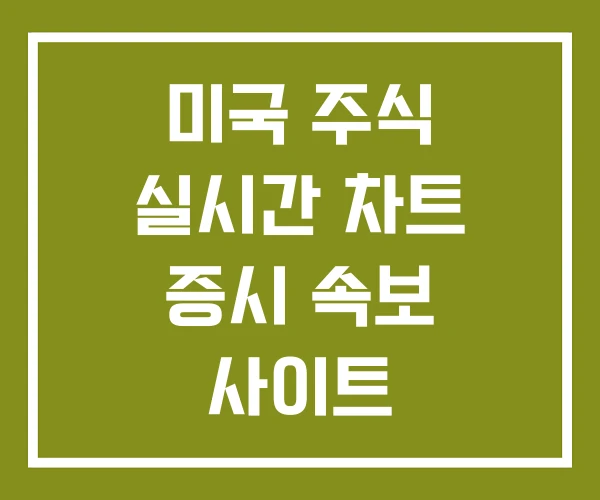 미국 주식 실시간 차트 증시 속보 사이트