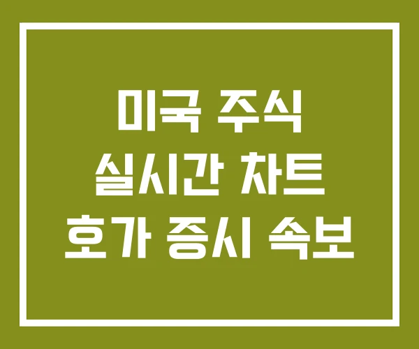 미국 주식 실시간 차트 호가 증시 속보