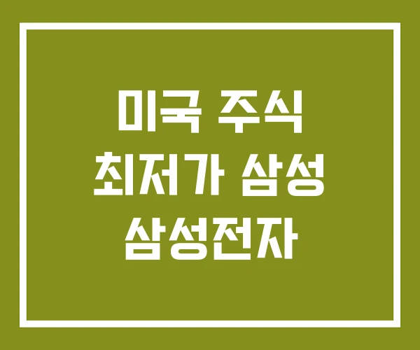미국 주식 최저가 삼성 삼성전자