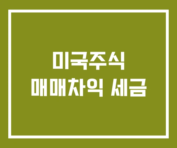 미국주식 매매차익 세금