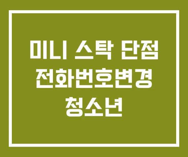 미니 스탁 단점 전화번호변경 청소년