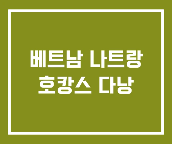 베트남 나트랑 호캉스 다낭 베트남 나트랑 호캉스 다낭